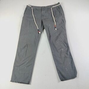 Sundry Pants Womens 29 Multicolored Chino Straight Leg Paint Splatter Drawstring